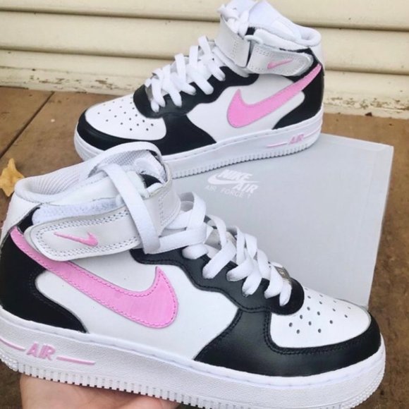 Nike Air Force Black Pink Custom